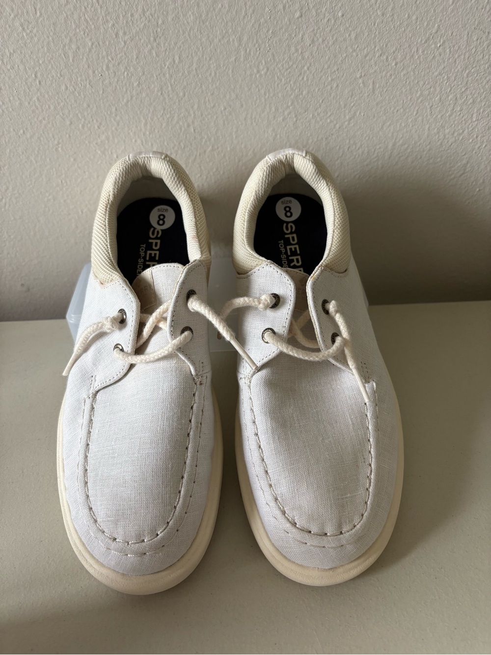 Sperry Women’s Cream/White Canvas 2-Eye Boat Sneakers